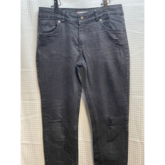 Levi's jeans girls 14 boyfriend distressed tapered youth 26 x 29 hook eye black - Picture 7 of 12